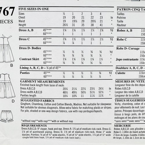 New Look 6767 Sun Dress and Bloomers Toddlers Size 1/2 4 Sewing Pattern Kids - Picture 4 of 4