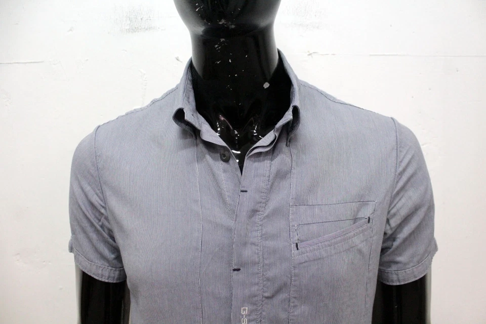 Camisa para hombre G-Star talla M algodón azul logotipo quimise manga corta Foto 2 de 4