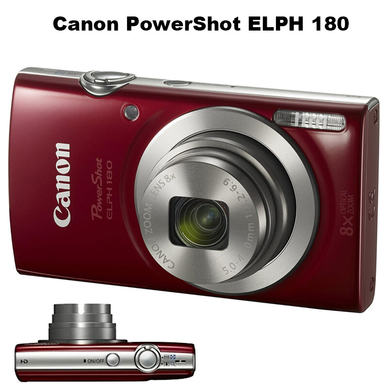 Canon PowerShot ELPH 180 20MP Digital Camera- RED 85% New W/ Sd