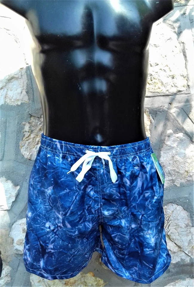 SHORT CALECON DE PLAGE DE BAIN HOMME BLEU. ( 3 poches ) - Photo 3/4