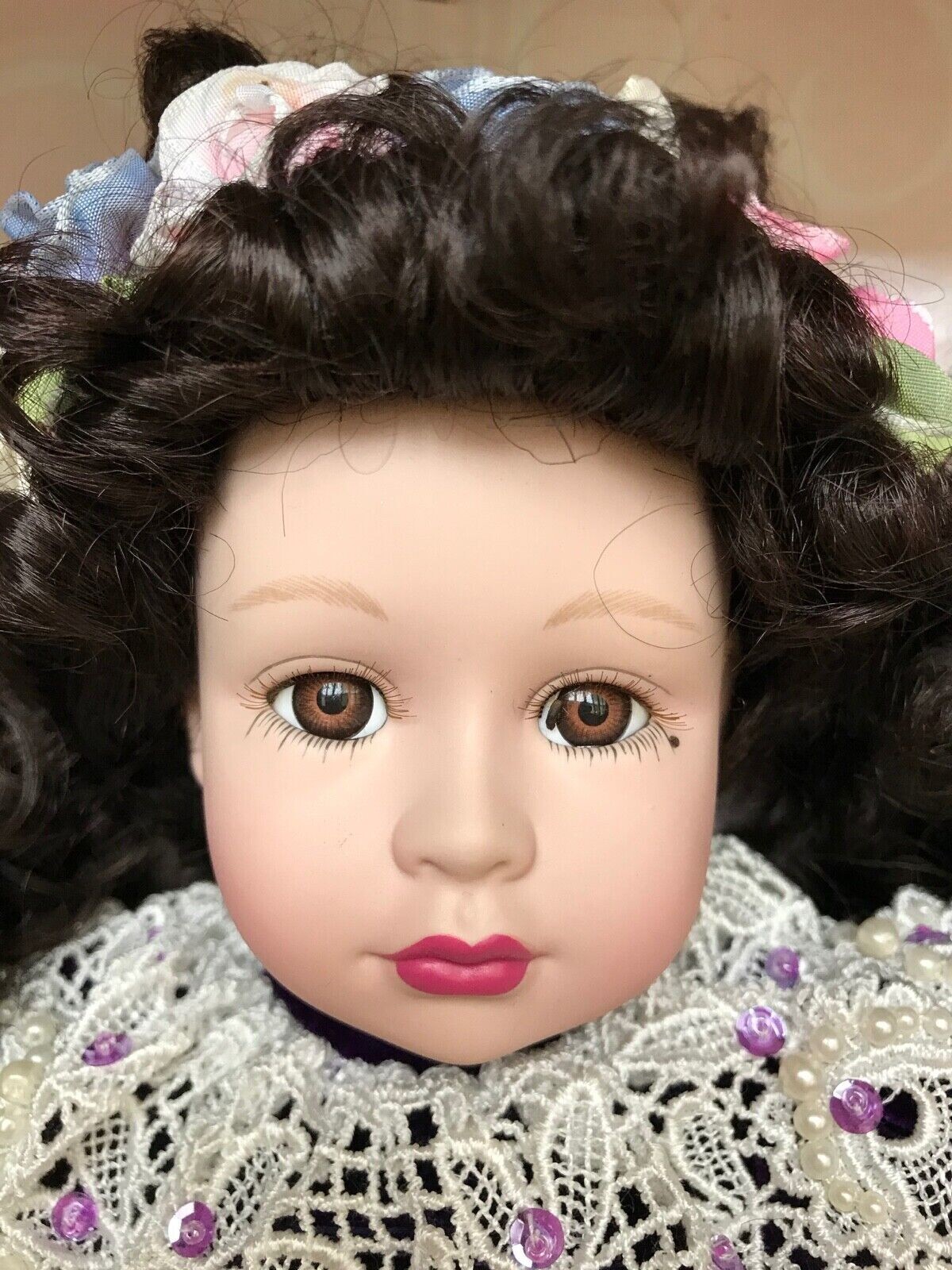 Brass Key 1999 Garden Collection Fine Porcelain Camellia Violinist Doll