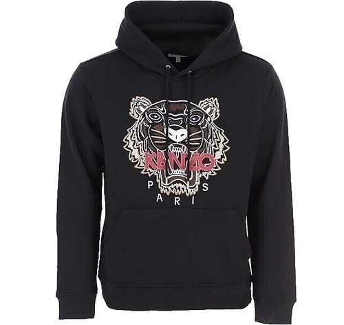 パーカー・フーディ Kenzo Relaxed Fit Floral Graphic Sweatshirt KENZO FLORA LOGO EMBROIDERED ZIP UP SWEATSHIRT BLACK
