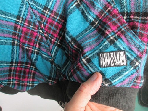 The Hundreds Hoodie Size XXL Plaid Teal Pink purple Tartan full zipper pockets - Picture 5 of 15
