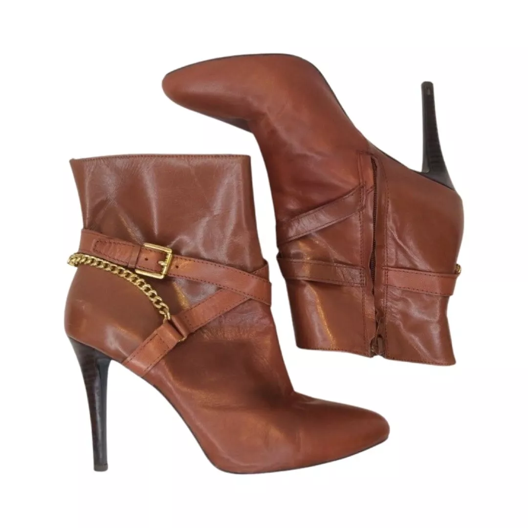 Ralph lauren cognac boots sales