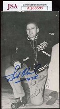 Sid Abel JSA COA Signed Vintage Detroit Photo Postcard Autographed