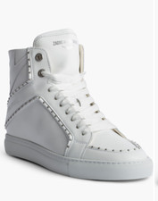Zadig Voltaire Women's White Flash High Top Sneaker Leather EU 37/US 7