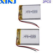2Pcs 3.7V 320mAh 1.18Wh Li-Polymer Li Battery 353040 For Car Camera Headset GPS
