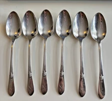 Six teaspoons by International Silver Tapestry Pattern "S" Monogram