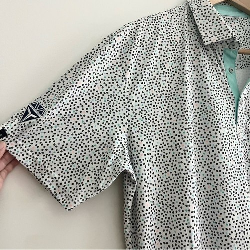 Swannies Golf Wyatt Polo Small Polka Dots weiß mintgrün schwarz pink Medium - Bild 4 von 7