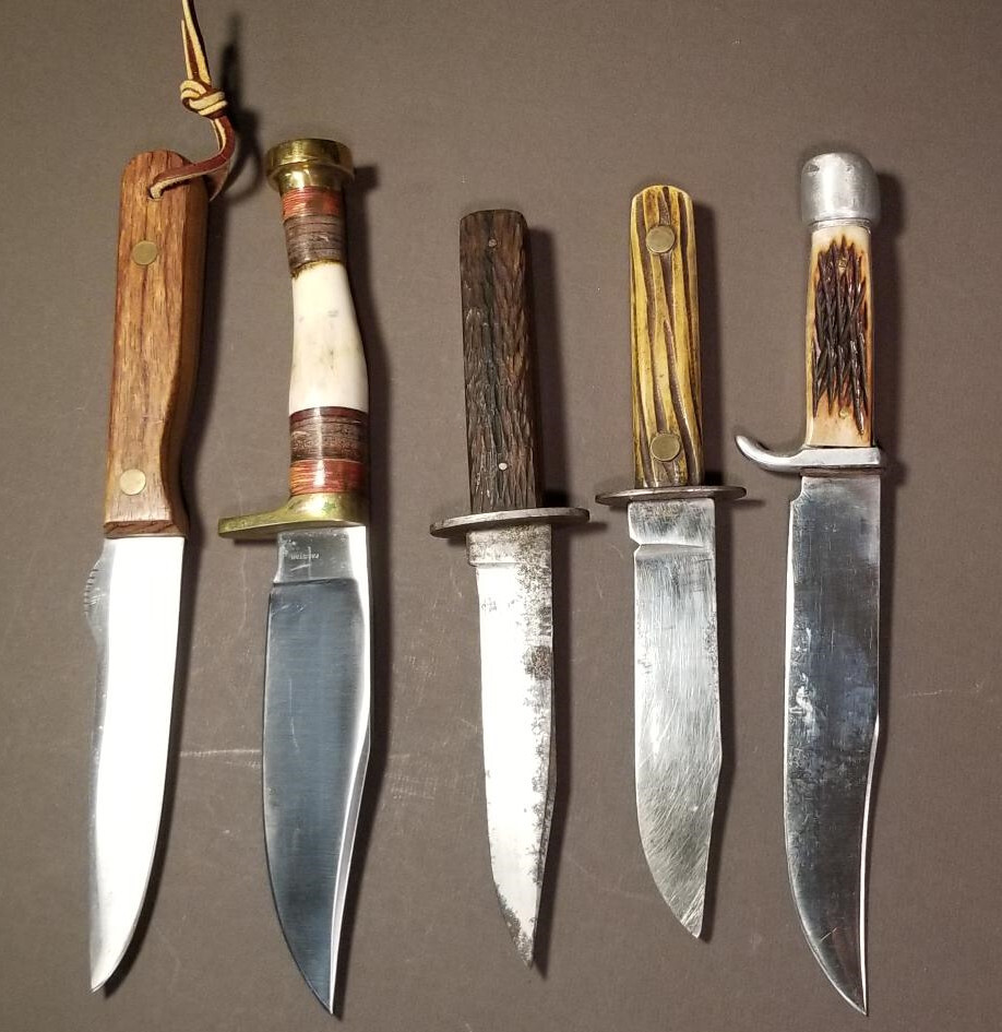 old group of five vintage hunting knives eBay