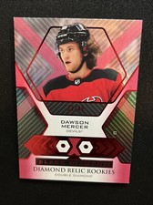 21-22 UD Black Diamond Hockey Red Diamond Relic Rookie BDR-DM Dawson Mercer /49