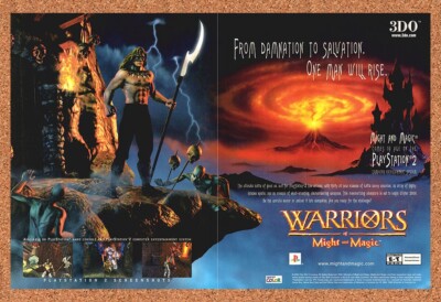 2001 Warriors Of Might And Magic PS1 Original Advertisement / Retro Promo v1