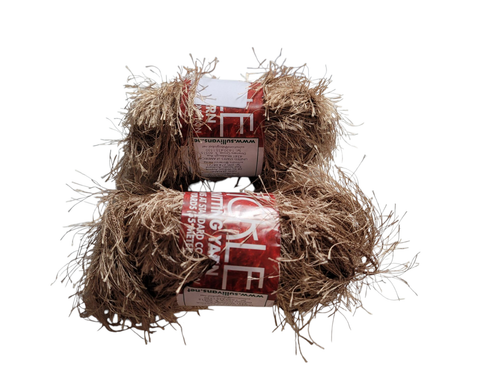 2 Skeins Tickle Eyelash Yarn - 1.75oz 60yards each - Beige - NEW - Picture 1 of 7