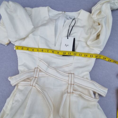Aje Radiance Dress Sz 8 BNWT Midi Dress With Belt BRAND NEW WITH TAGS Cream - Picture 17 of 22