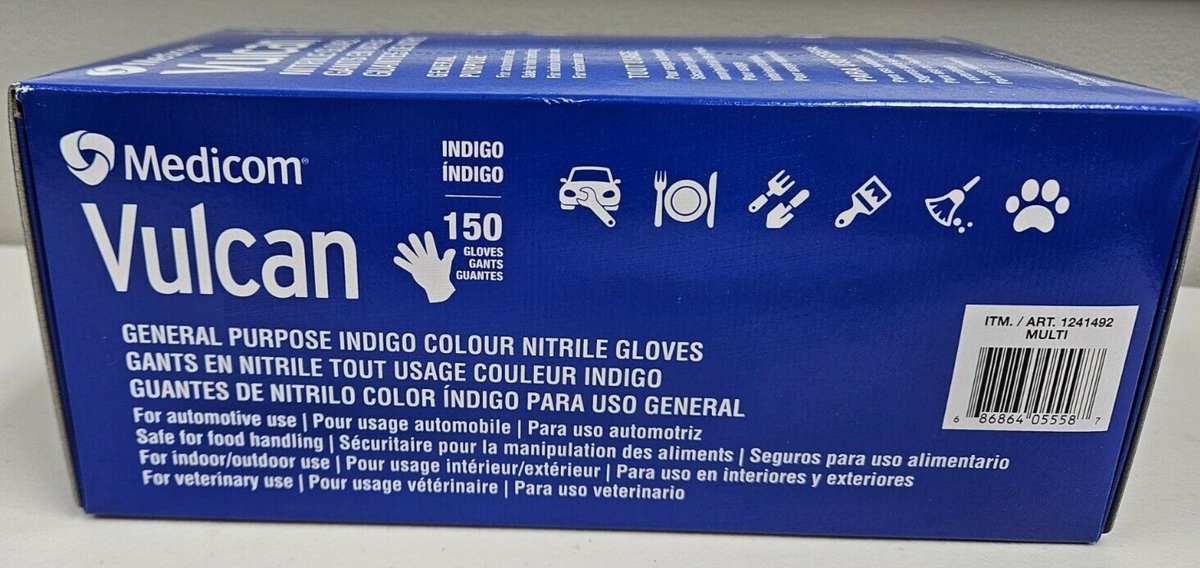 MEDICOM Vulcan Nitrile Gloves, Size Large 150 Count for sale