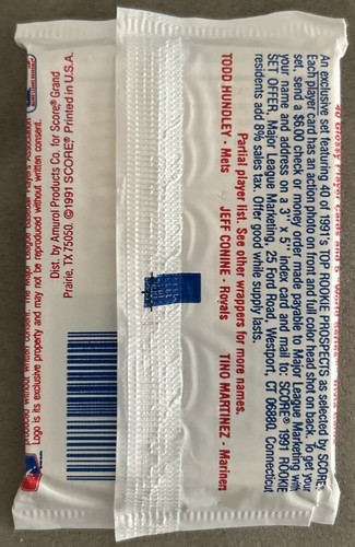 1991 Score Baseball Pack Dave Stieb Blue Jays (Top) Charlie Hough Rangers (Back) - Picture 2 of 2