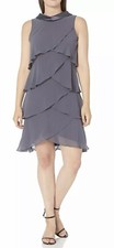Women  s Formal Dress SLNY Shift Gray Size 18 Jewel Strap Tiered Mother of Bride