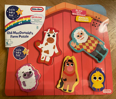 Little Baby Bum Musical Wooden Puzzle Farm Pack Baby Learning Puzzle