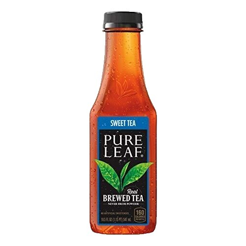 Pure Leaf Iced Tea, Unsweetened Black Tea, 18.5 Oz Bottles (12