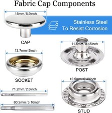 Kit Bottoni A Pressione 40 Set - Con Attrezzi, Per Abbigliamento, Borse E Cucito - Foto 9