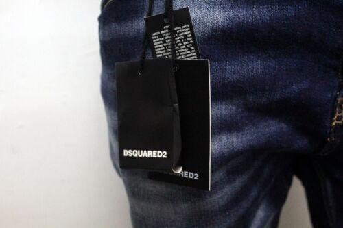 Dsquared2 Jeans Uomo Pantalone Nuovo Taglia 54 Blu Pant Pants Regular In Cotone - Zdjęcie 6 z 19