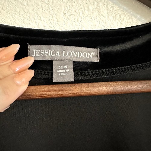 JESSICA LONDON schwarze Velours Strickjacke Größe 24 W Whimsigoth Witchy lässig Goth gemütlich - Bild 8 von 10