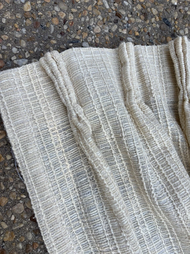 "Cortinas de tela de hierba plisadas vintage SEARS Mid Century MCM tejidas 84"" W 84"" L" Foto 3 de 4