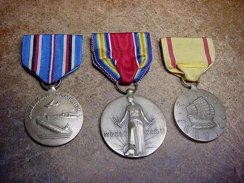 Vintage US Military WW2 Campaign Service Medal Lot
