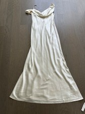 Reformation RONDA White Ivory Silk Maxi Wedding Dress Bridal Gown Drape w/Tags 8