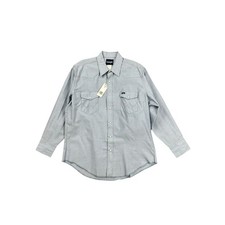 Wrangler Cowboy Cut Work Chambray Long Sleeve Pearl Snap Button Size 17x34 XL