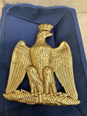 Messing Säbelschild gekrönter Adler - Zweites Kaiserreich