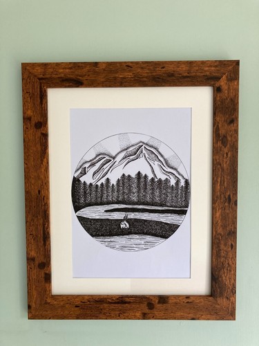 Scotland Art Print; Pen and Ink, hiking, outdoors, gifts for walkers, highlands - Picture 2 of 3