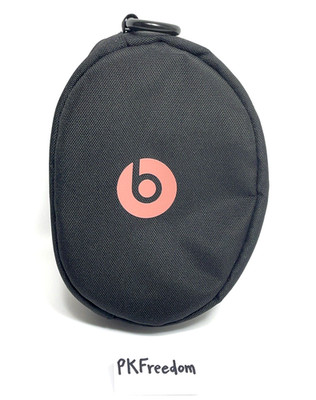 Beats by Dr. Dre Headphones PINK Black Soft Zipper Case Only