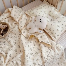 Muslin Baby Blanket Girls Boys Olive Pattern 47x51 Inch Soft Toddler Swaddle