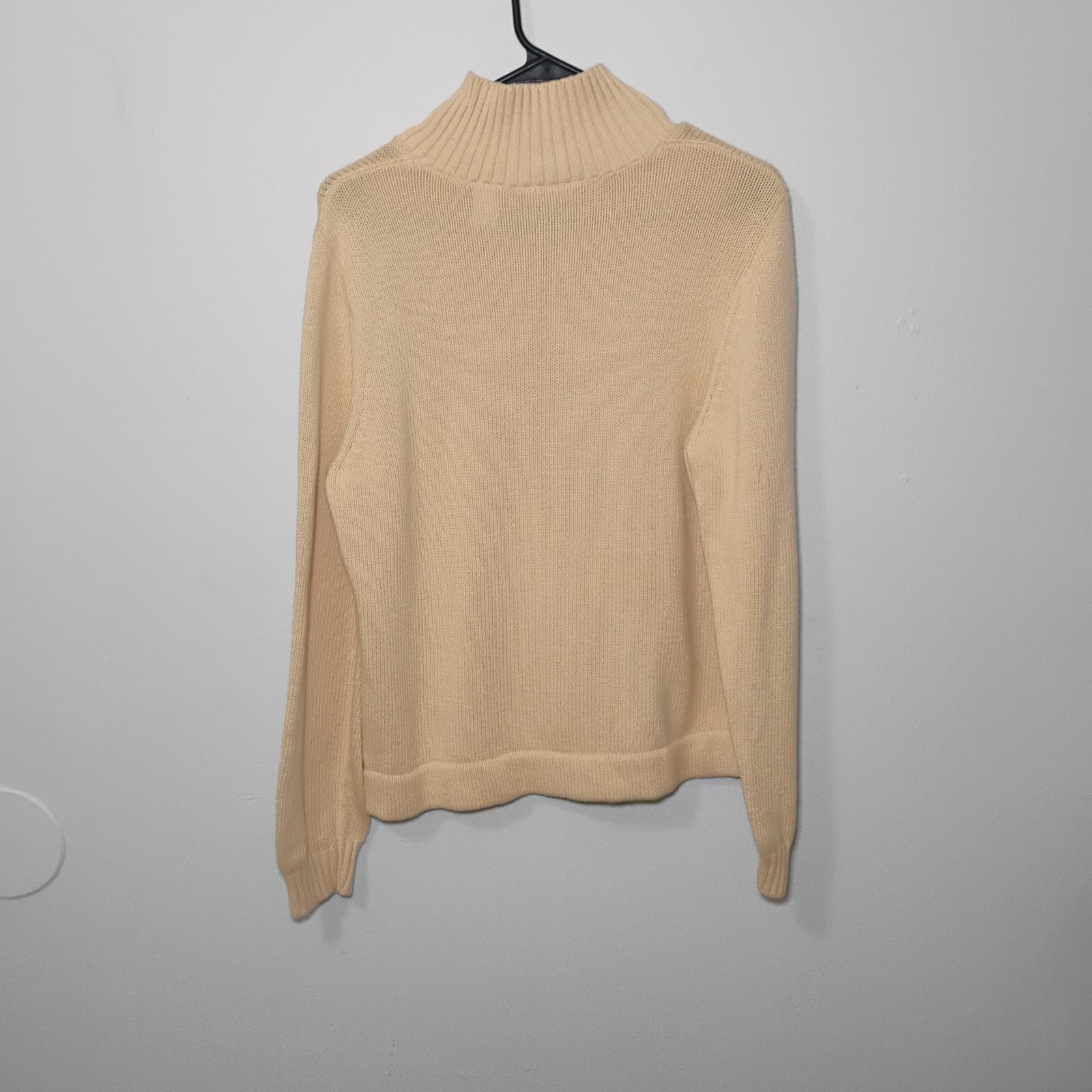 Turtleneck Toggle Button Cream Color Sweater Pupp… - image 3