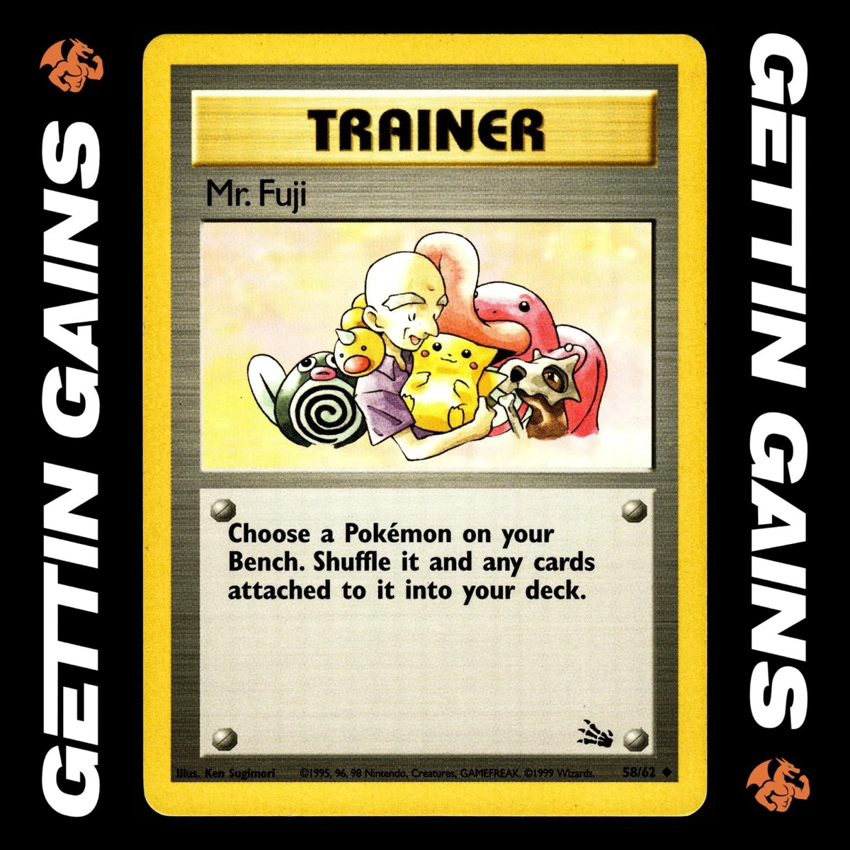 Mr. Fuji - 58/62 - Uncommon - Fossil - Pokemon Card - LP