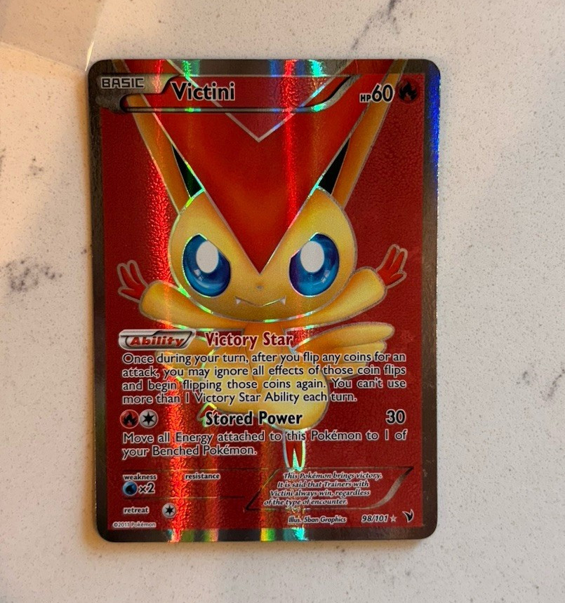 Victini 98/101 Full Art Ultra Rare Noble Victories Pokemon Card LP/NM-