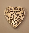 Vintage George Cloyed Sterling Silver Heart Floral Charm Pendant — photo 2