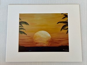 Matted Photograph By  M. Howland. Untitled , Dated 16 , 11” X 14” Sunset Unframe