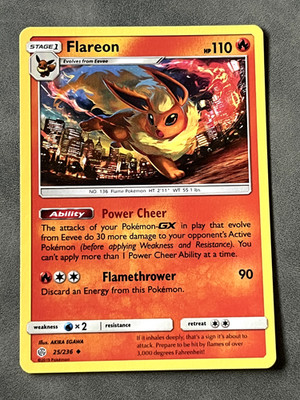 2019 Pokemon Cosmic Eclipse Flareon 25/236 Reverse Holo/Reg NM-Choose your card