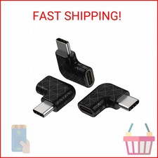 USB C Right Angle Adapter,90 Degree USB C to USB Type-C Male to Female Adapter 