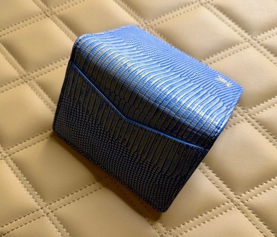 Louis Vuitton Exotic Lizard Blue and Gold Pocket Organizer Mens