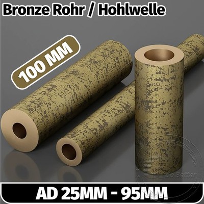 Rotguss RG7 Bronze Rohr/Hohlwelle Länge 100mm Ø wählbar Buchse Rundrohr