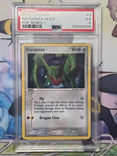 Pokemon 2006 Pop Series 1 Rayquaza Holo PSA 5