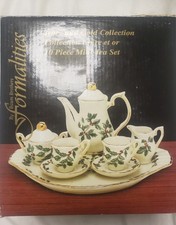 Baum Brothers Formalities Snowman Collection Mini Tea Set 10-Piece Ivory Gold