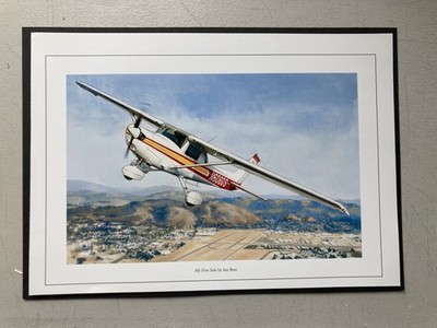 CIVIL AVIATION PRINT - '' MY FIRST SOLO '' CESSNA 152 TRAININGSFLUGZEUG
