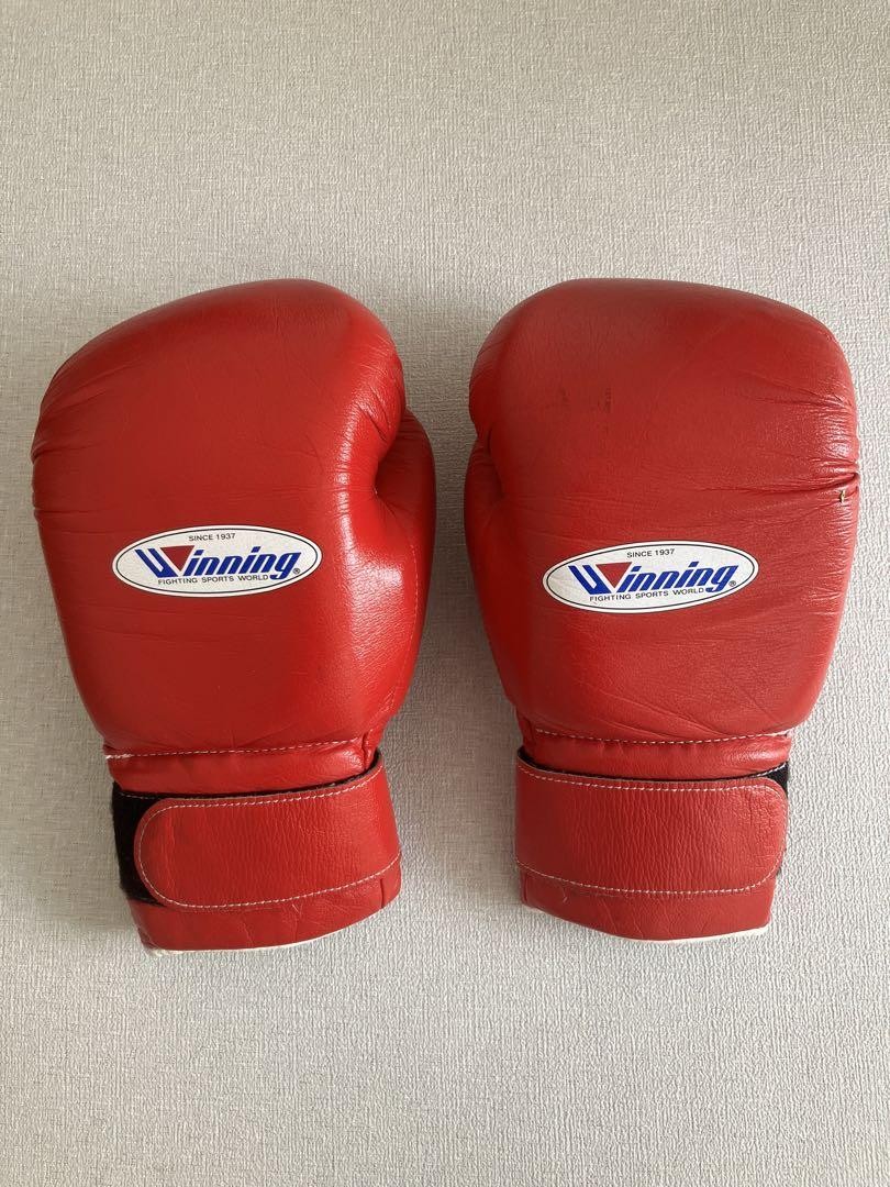 Winning MS-500B 14oz Red Boxing Gloves Tape Style Made in