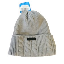Columbia Beanie Womens OS Grey Cable Knit Ribbed Winter Hat CL2979