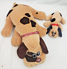 TAN BLACK MAMA BABY VINTAGE TONKA 80s POUND PUPPIES PLUSH 18" MAMA 8" BABY