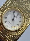 Vintage Bulova Mini Grandfather Clock Quartz Japan Brass Tone Desk Mantel Clock — photo 3